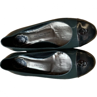 Pre-owned Philipp Plein Patent Leather Ballet Flats In Green