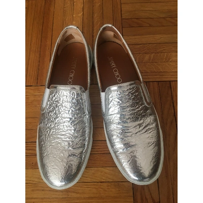 Pre-owned Jimmy Choo Leather Trainers In Metallic