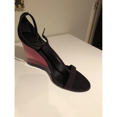 Pre-owned Burberry Burgundy Leather Sandals