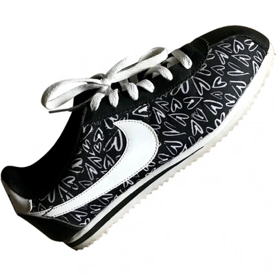 Pre-owned Nike Cortez Cloth Trainers In Black