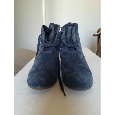 Pre-owned Timberland Lace Up Boots In Blue