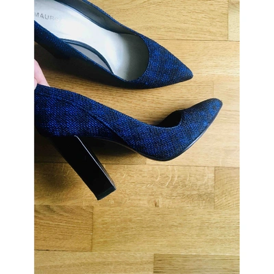 Pre-owned Mauro Grifoni Blue Cloth Heels