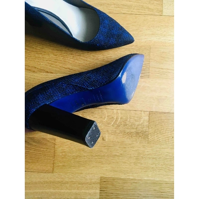 Pre-owned Mauro Grifoni Blue Cloth Heels