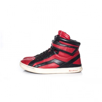 Pre-owned Pierre Balmain Leather Trainers In Red