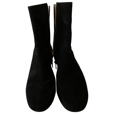 Pre-owned Jean-michel Cazabat Black Suede Ankle Boots