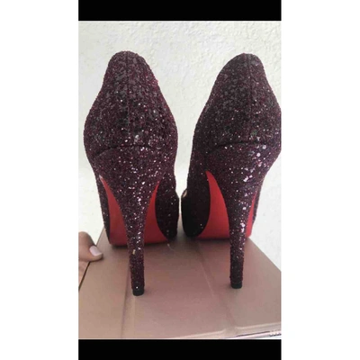 Pre-owned Christian Louboutin Very Privã© Glitter Heels In Other