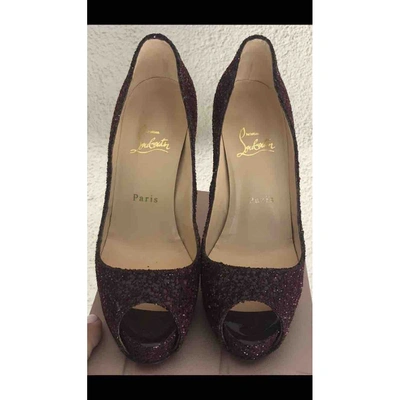 Pre-owned Christian Louboutin Very Privã© Glitter Heels In Other