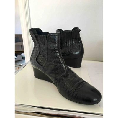 Pre-owned Balenciaga Leather Ankle Boots In Black