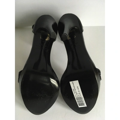 Pre-owned Karl Patent Leather Sandals In Black