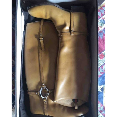 Pre-owned Gucci Camel Leather Boots