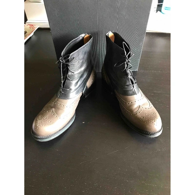 Pre-owned Jil Sander Grey Leather Ankle Boots