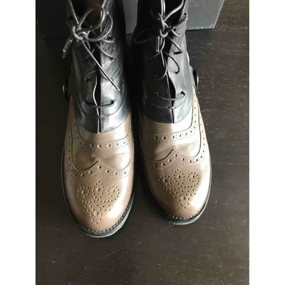 Pre-owned Jil Sander Grey Leather Ankle Boots
