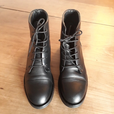 Pre-owned Royal Republiq Black Leather Ankle Boots