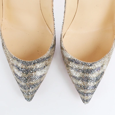Pre-owned Christian Louboutin So Kate  Gold Glitter Heels