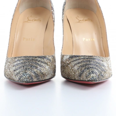 Pre-owned Christian Louboutin So Kate  Gold Glitter Heels