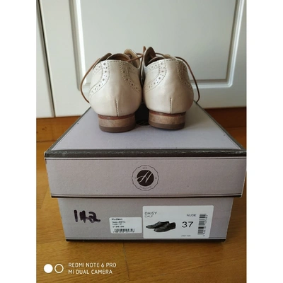 Pre-owned H By Hudson Leather Lace Ups In Ecru