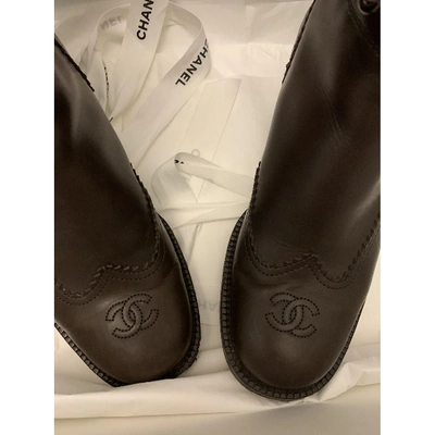 Pre-owned Chanel Brown Leather Boots