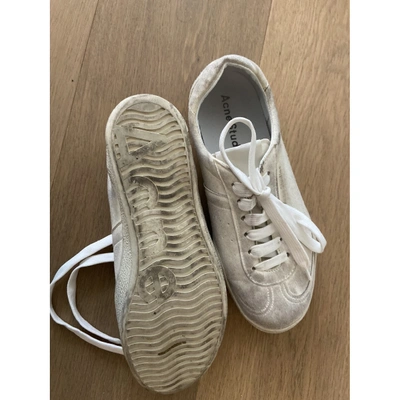 Pre-owned Acne Studios White Suede Trainers