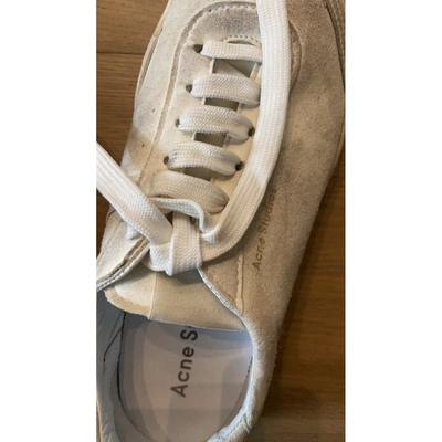 Pre-owned Acne Studios White Suede Trainers