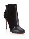 CHRISTIAN LOUBOUTIN Geatanina Suede & Leather Ankle Boots