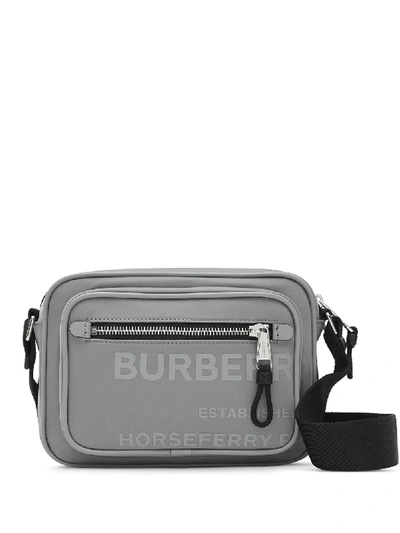 Shop Burberry Horseferry-print Crossbody Bag In Grey