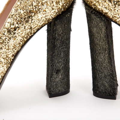 Pre-owned Miu Miu Glitter Heels In Gold