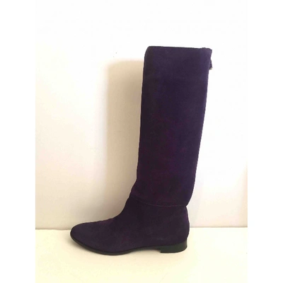Pre-owned Sergio Rossi Boots In Purple