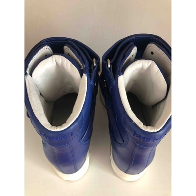 Pre-owned Marc By Marc Jacobs Blue Leather Trainers
