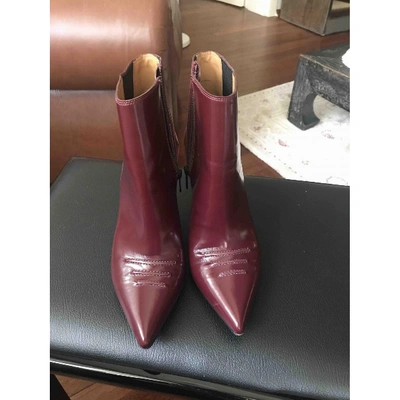 Pre-owned 3.1 Phillip Lim / フィリップ リム Leather Ankle Boots In Burgundy