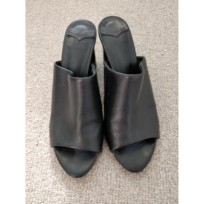 Pre-owned Tony Bianco Leather Mules & Clogs In Black