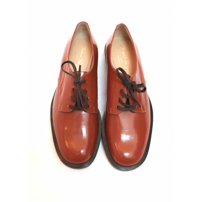 Pre-owned Robert Clergerie Leather Lace Ups In Brown