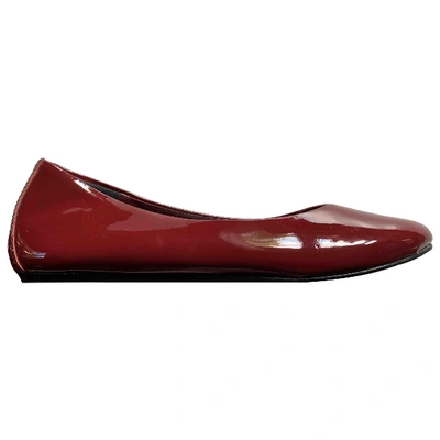 Pre-owned Filippa K Leather Ballet Flats In Burgundy