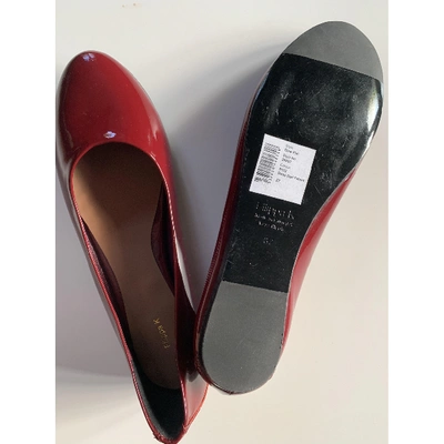Pre-owned Filippa K Leather Ballet Flats In Burgundy