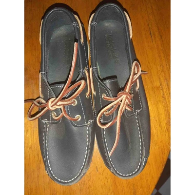 Pre-owned Timberland Blue Leather Flats