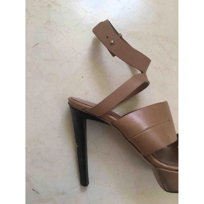 Pre-owned Costume National Leather Heels In Beige