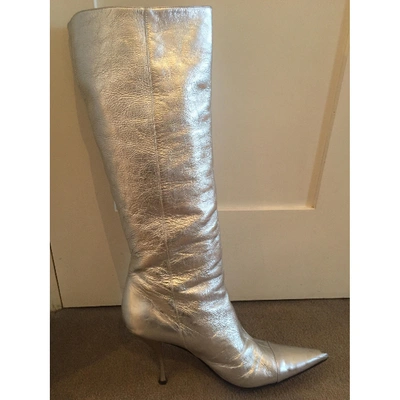 Pre-owned Dolce & Gabbana Leather Boots In Silver