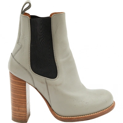 Pre-owned Chloé Grey Leather Ankle Boots