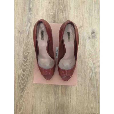 Pre-owned Miu Miu Pink Varan Heels