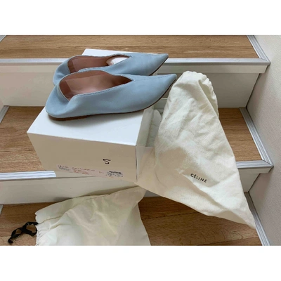 Pre-owned Celine Blue Leather Ballet Flats