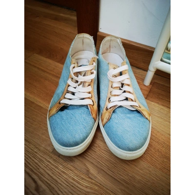 Pre-owned Marc Jacobs Cloth Trainers In Blue