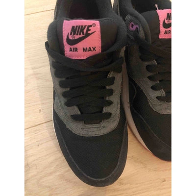 Pre-owned Nike Air Max 1 Black Leather Trainers