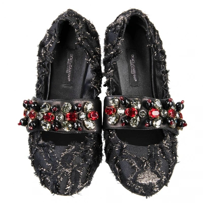 Pre-owned Dolce & Gabbana Ballet Flats In Black