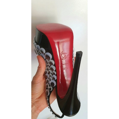 Pre-owned Christian Louboutin Private Number Patent Leather Heels In Black