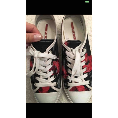 Pre-owned Prada Cloth Trainers In Red