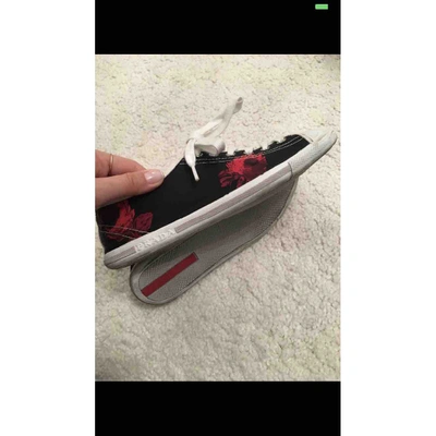 Pre-owned Prada Cloth Trainers In Red