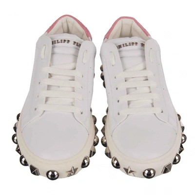 Pre-owned Philipp Plein Leather Trainers In White