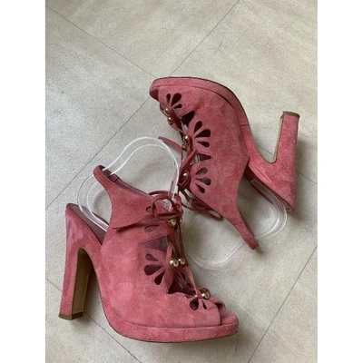 MOSCHINO Pre-owned Leather Sandals In Pink