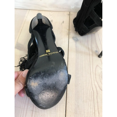 Pre-owned Pierre Balmain Black Suede Heels