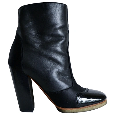 Pre-owned Lanvin Leather Boots In Black