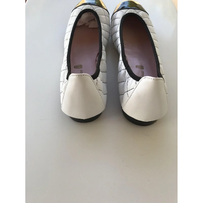 Pre-owned Pretty Ballerinas White Leather Ballet Flats